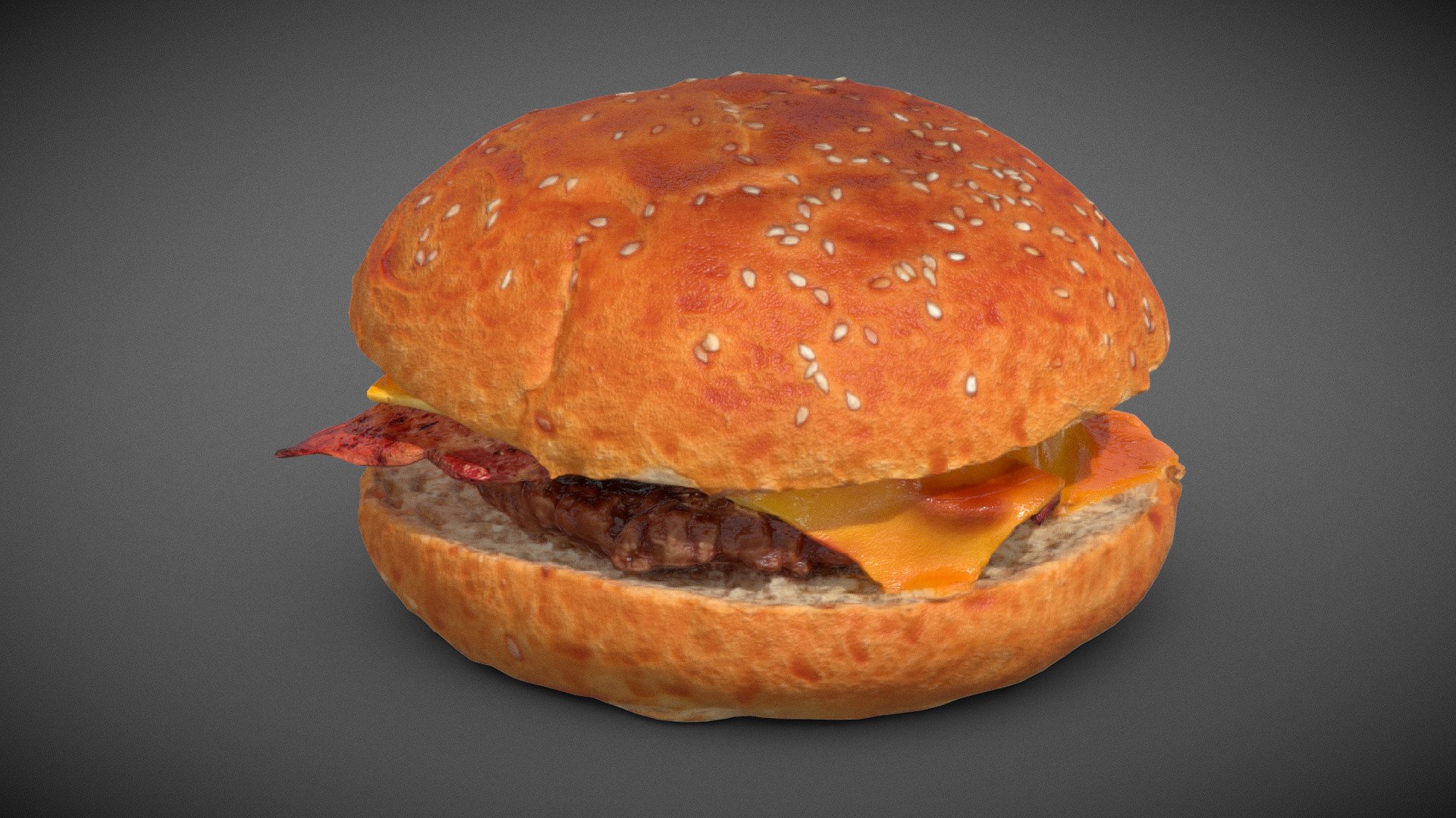 Smashed Beacon and Cheese Burger 3d model