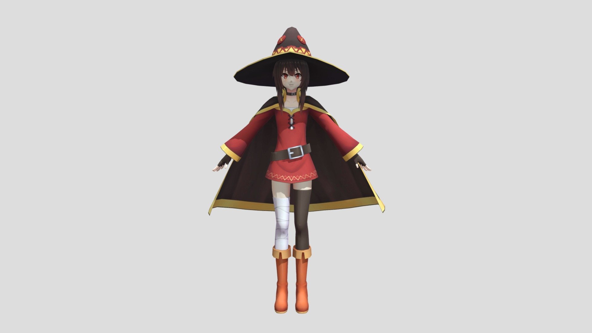 anime witch girl 3d model