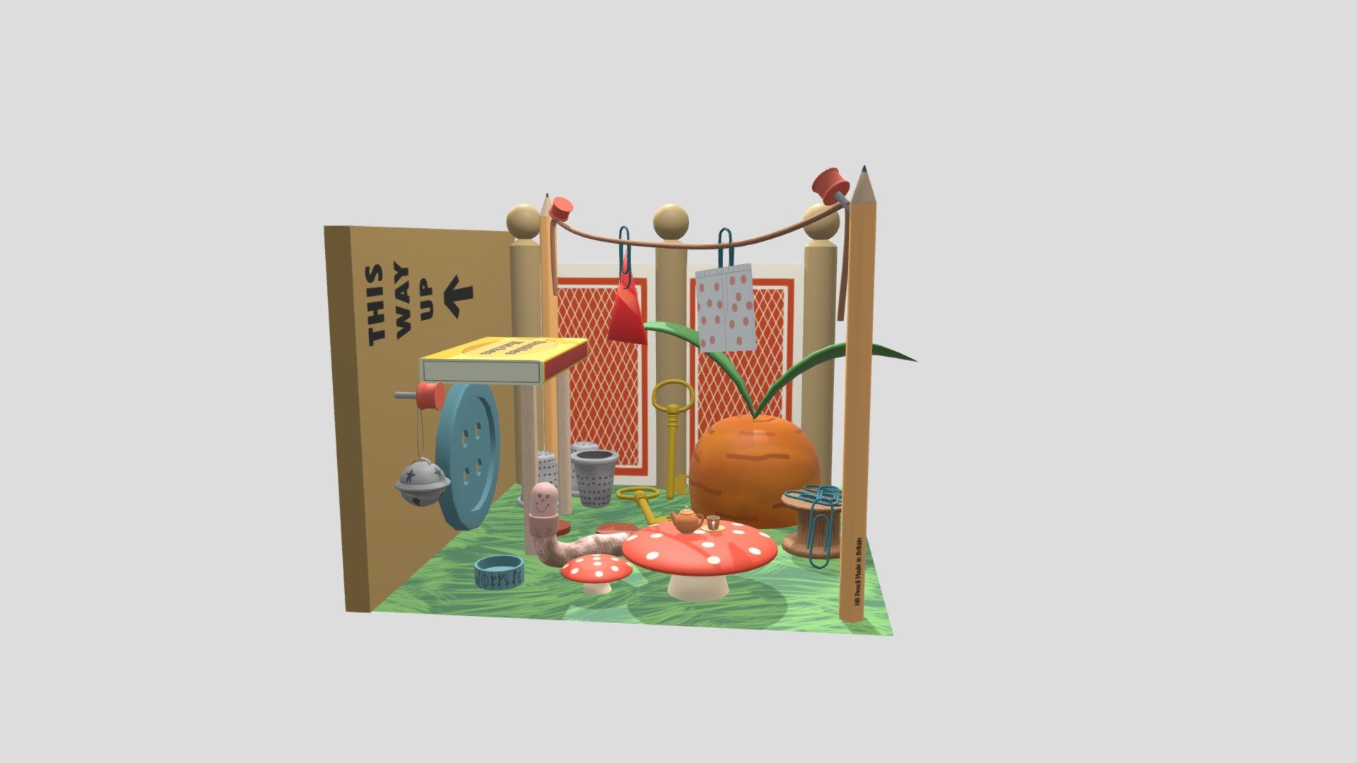 Room diorama: Gnome/borrowers garden 3d model