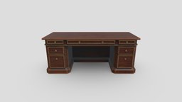 Stylized Low Poly Den Desk