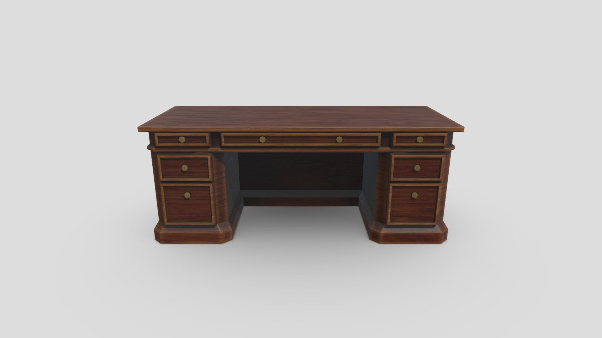 Stylized Low Poly Den Desk 3d model