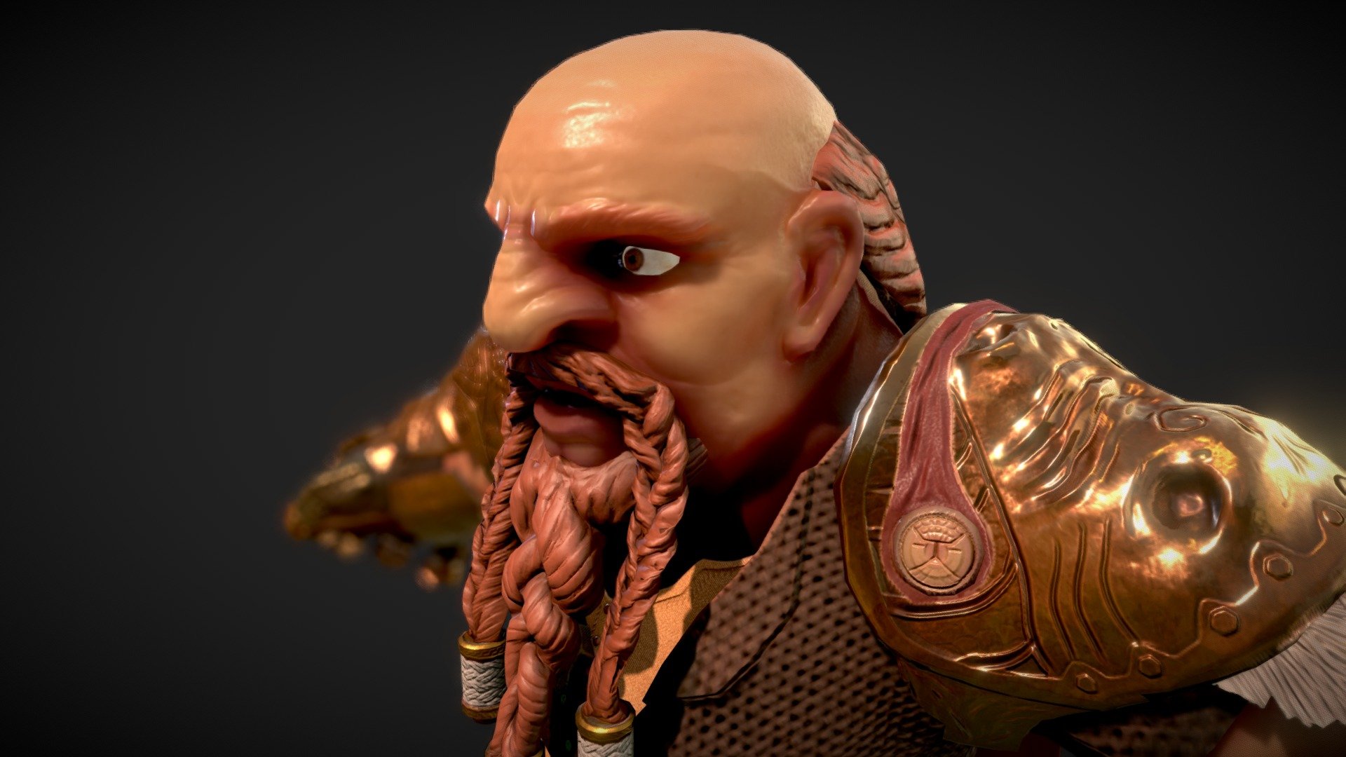 Armored Dwarf Bust 3d model