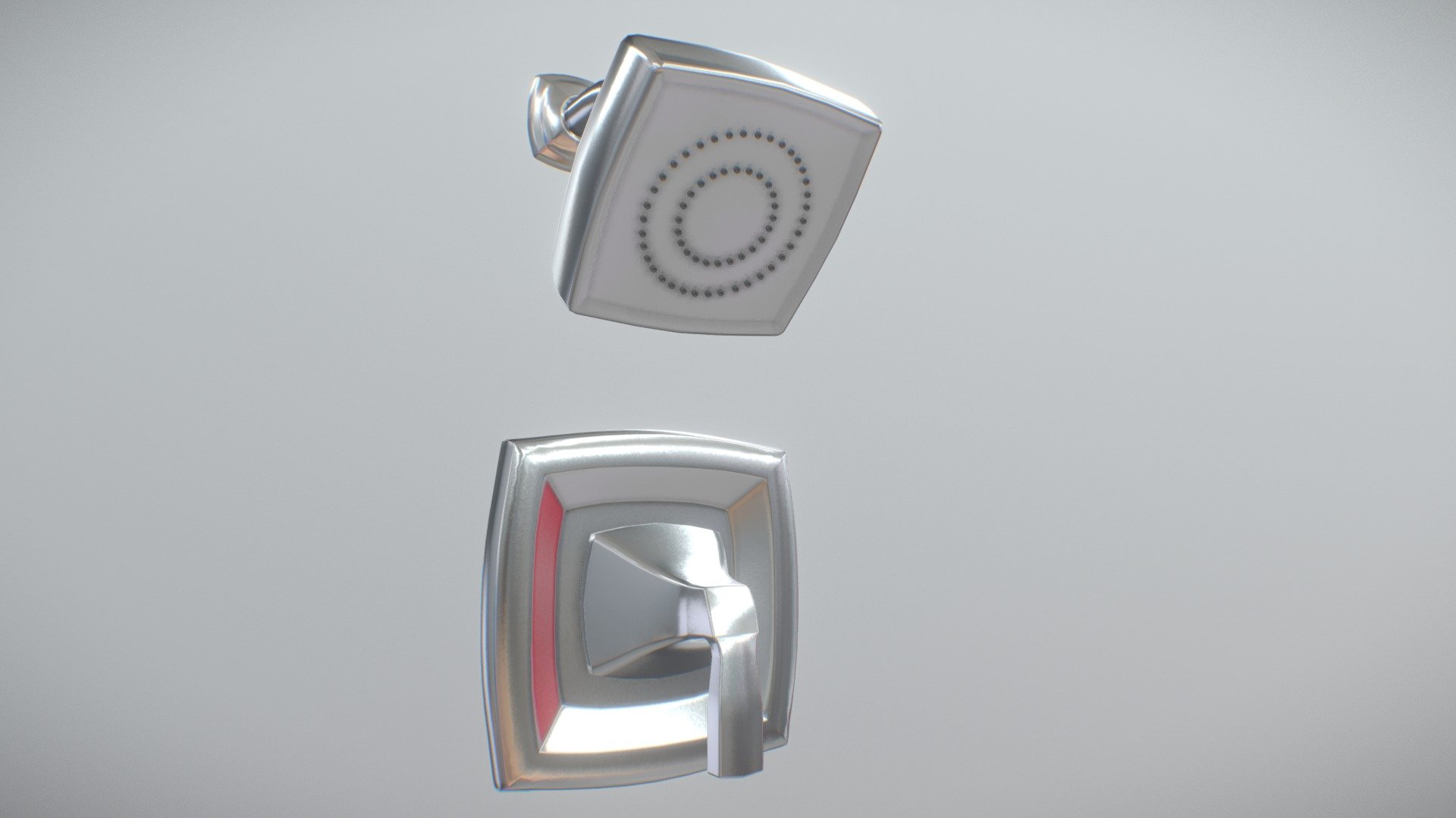 Voss Chrome Shower Trim 3d model