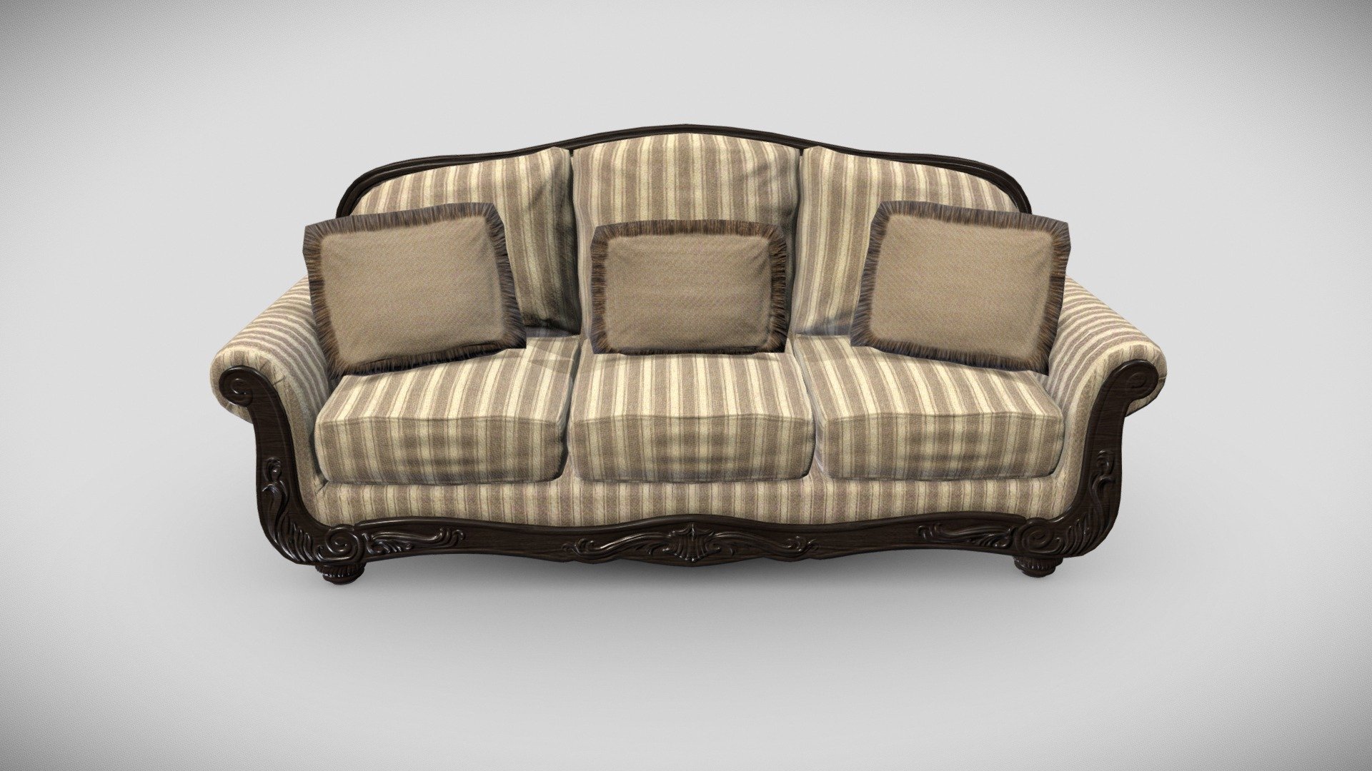 Old Fashioned Sofa 3d model