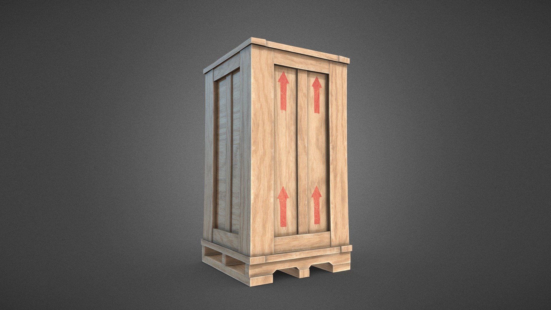 Stylised Large Wooden Box 3d model