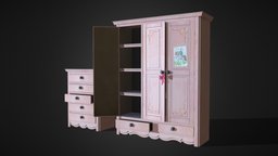 Soft pink wardrobe (Game Ready)