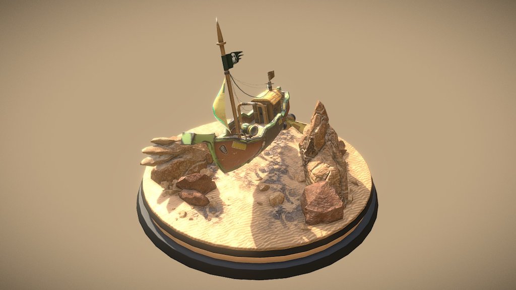 Players boat (imaginary) 3d model