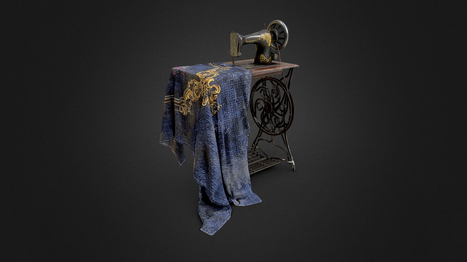 Old Sewing Machine 3d model