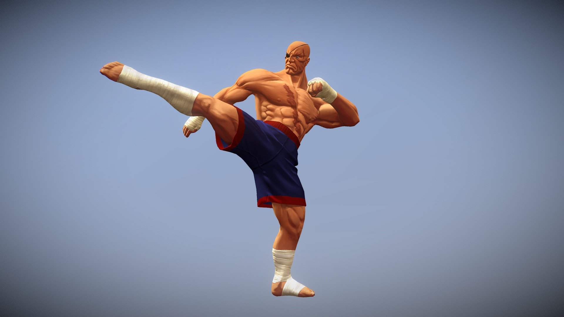 Sagat Handpainted 3d model