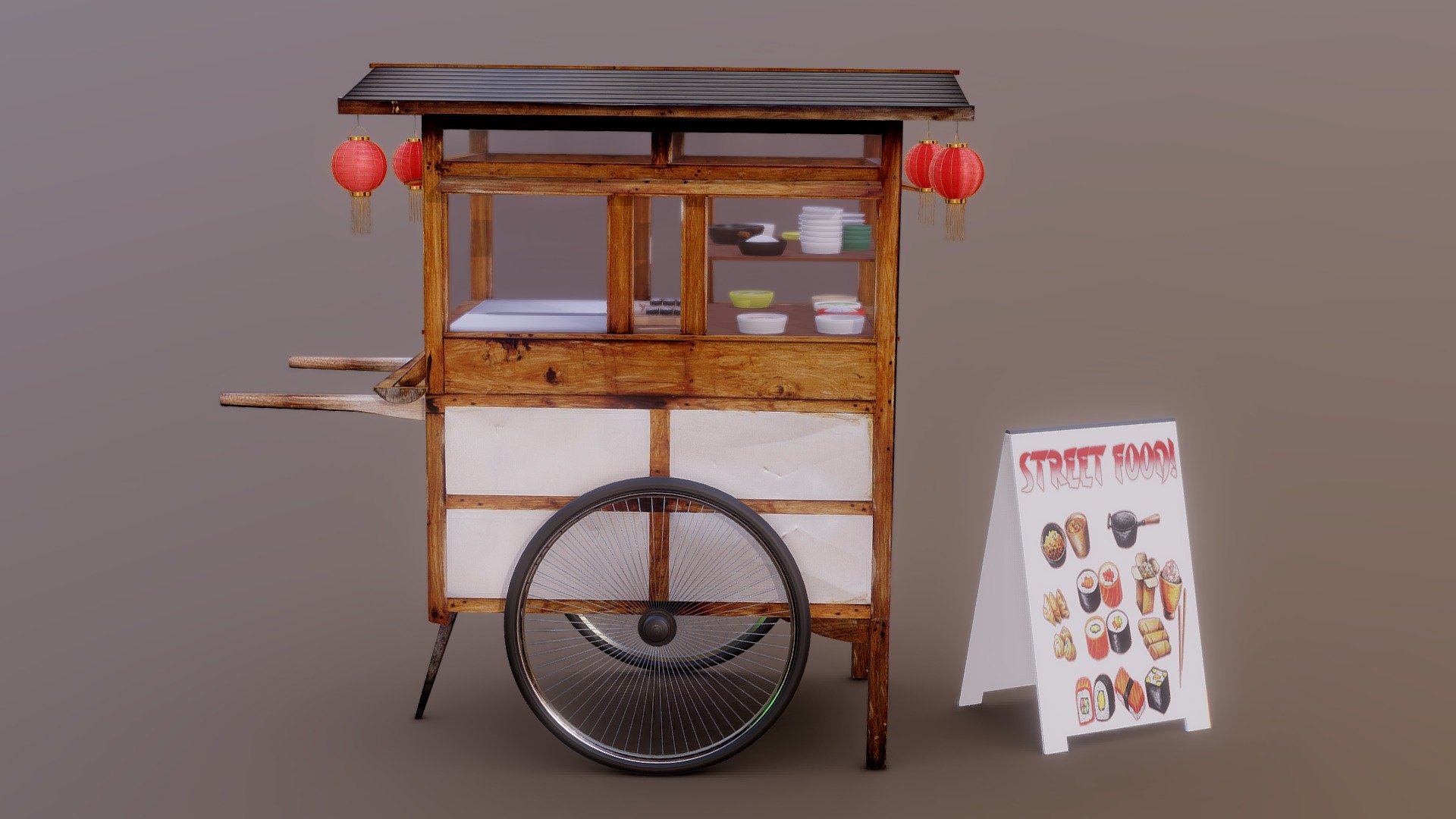 Food Cart 3d model