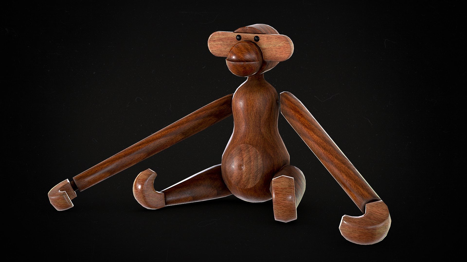 Wooden Monkey Toy 3d model