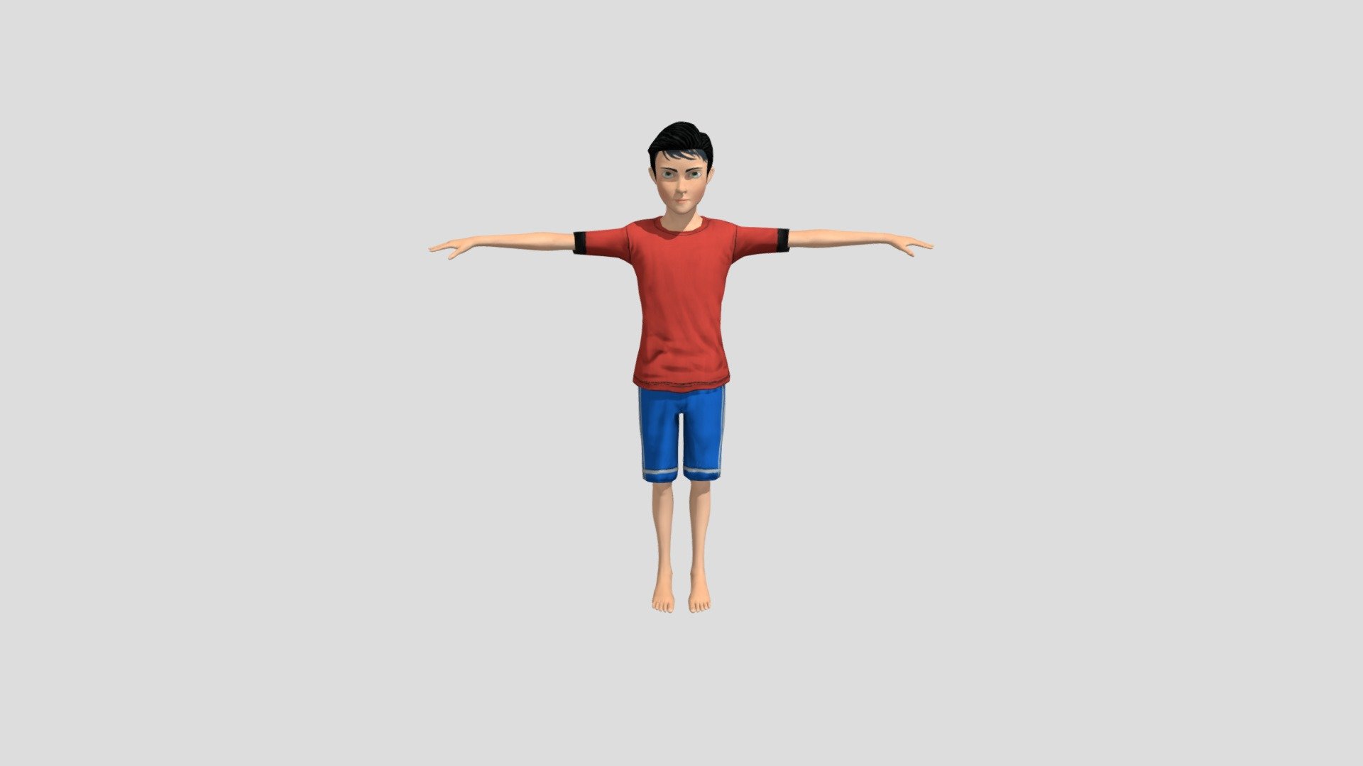 Toon Male Character- Skinny 3d model