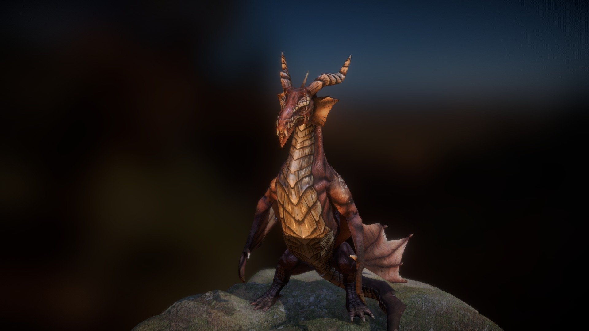 Dragon fire attack animation 3d model