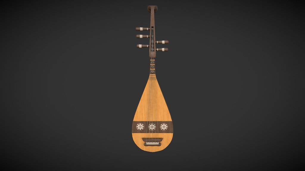 Tang Dynasty 5 String Pipa 3d model