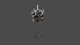 Medieval Candle Holder | Game Assets