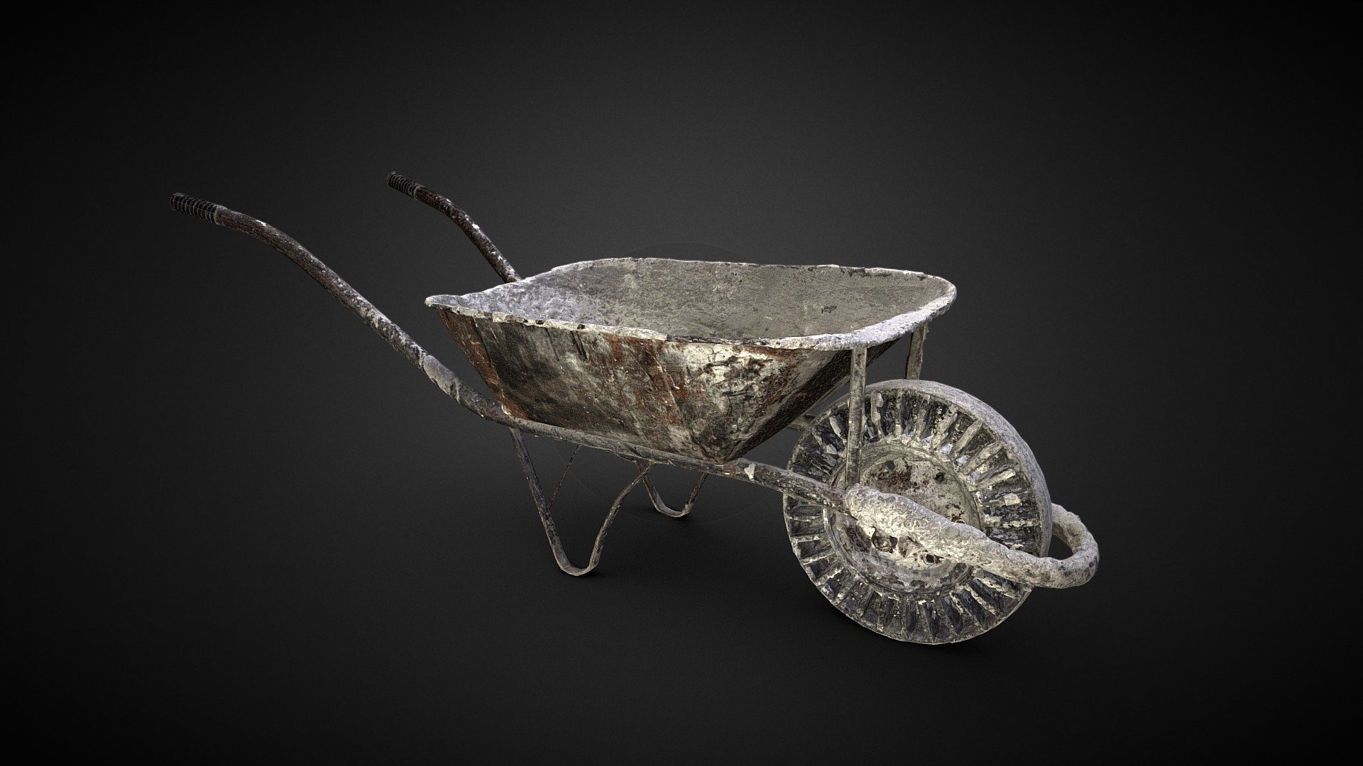 Single Wheel Iron Trolley 3D scan 3d model