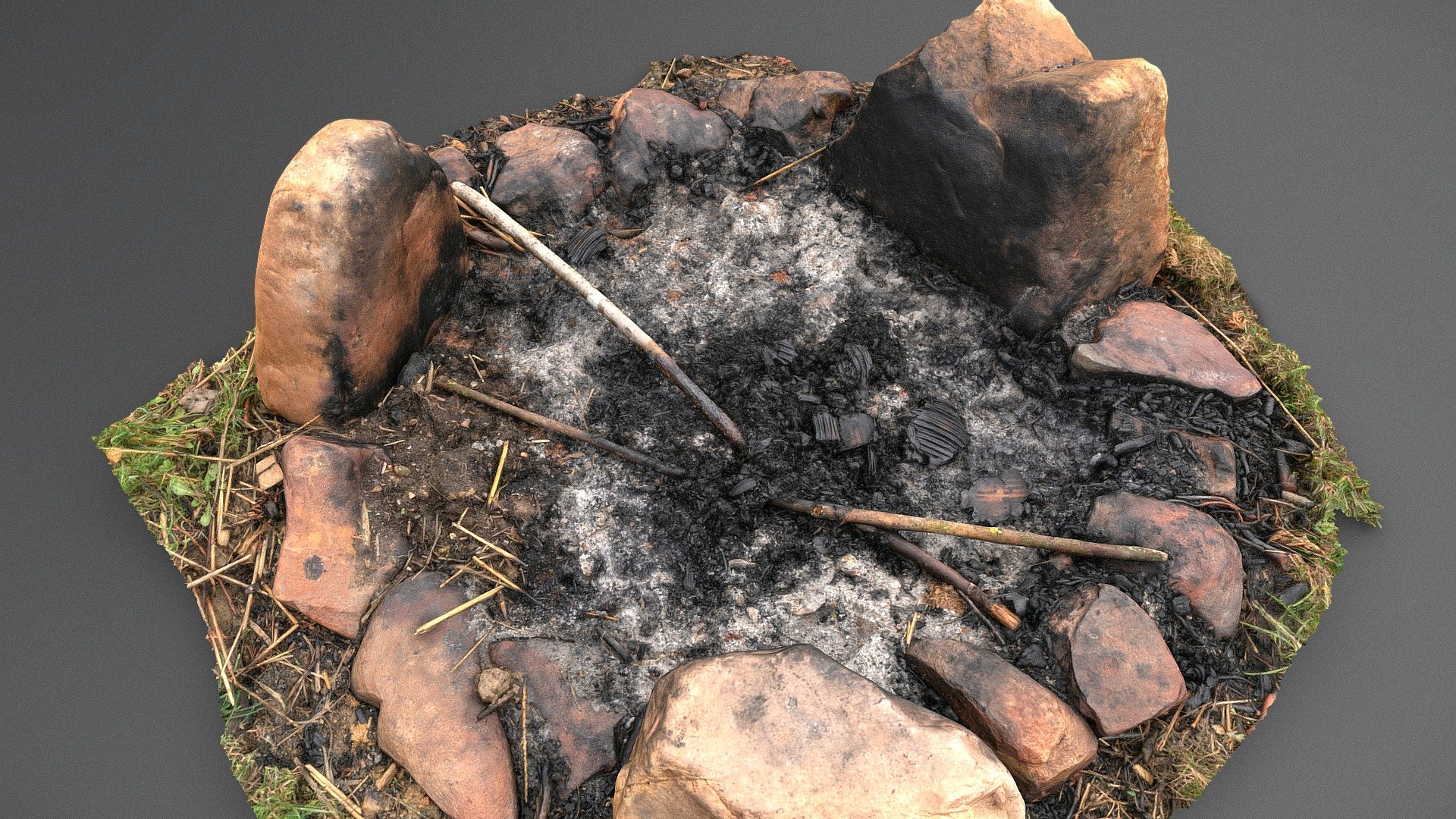 Simple garden campfire 3d model