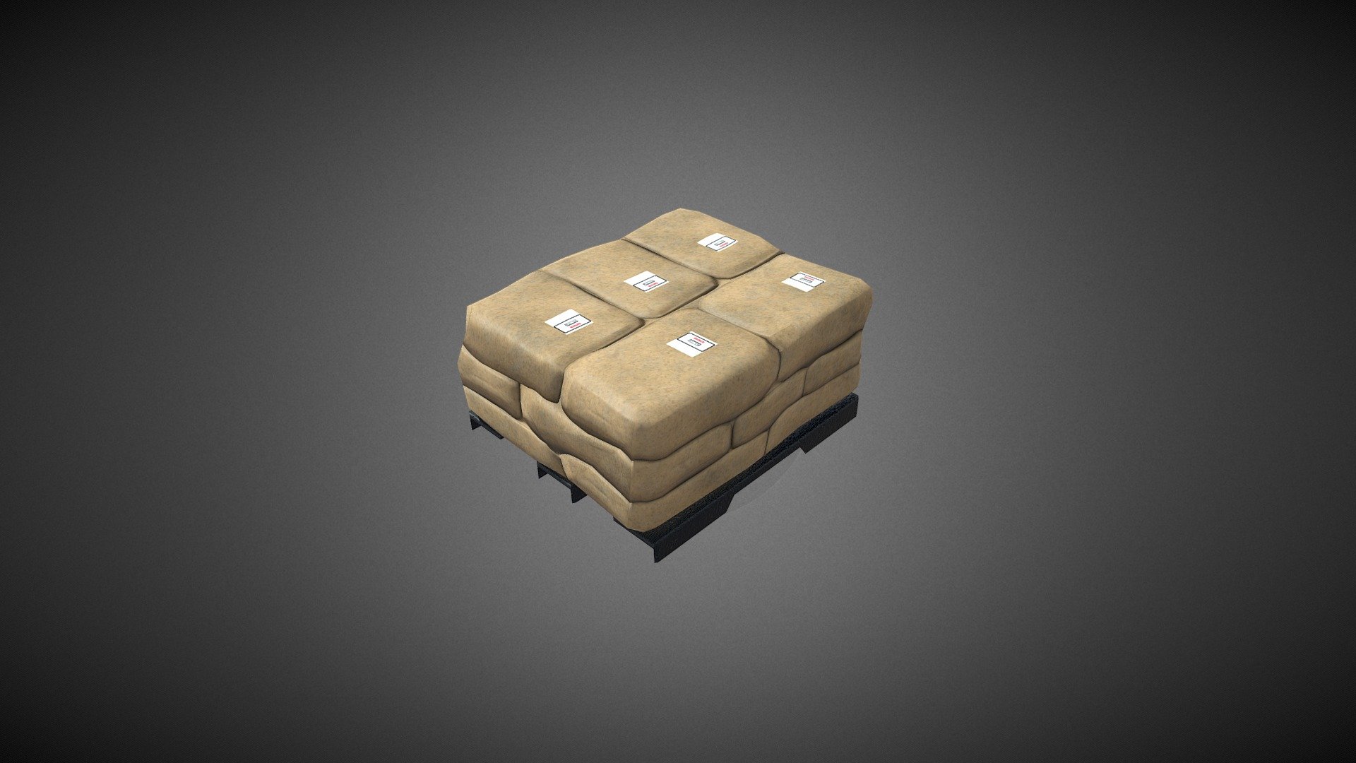 Cement Bag Stack Low Poly 3d model