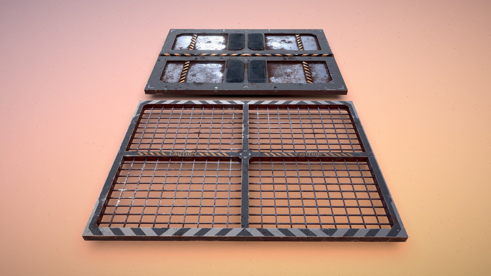 Sci-Fi Industrial Floor Panels 3d model