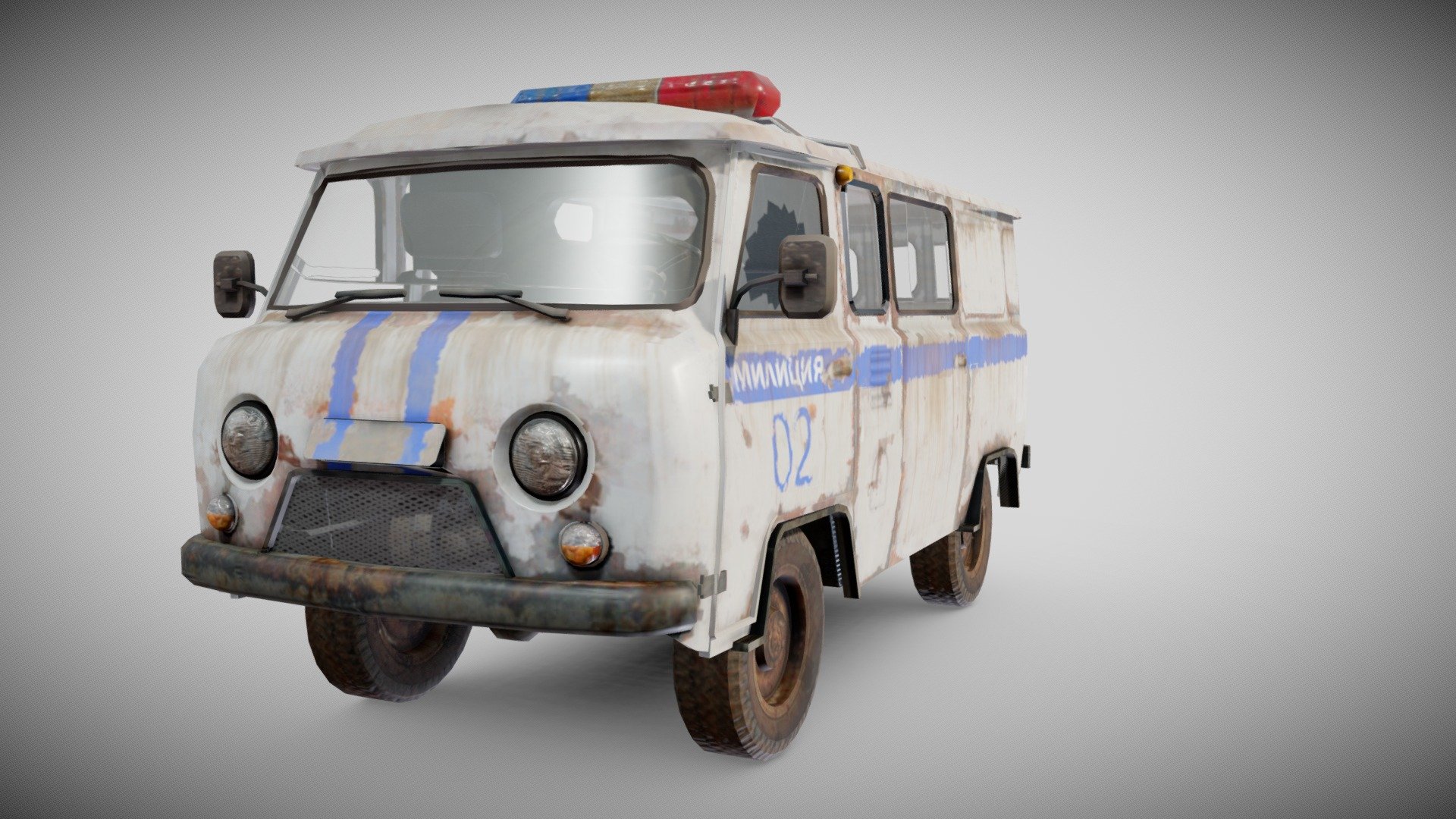 Uaz452 Police da1 3d model