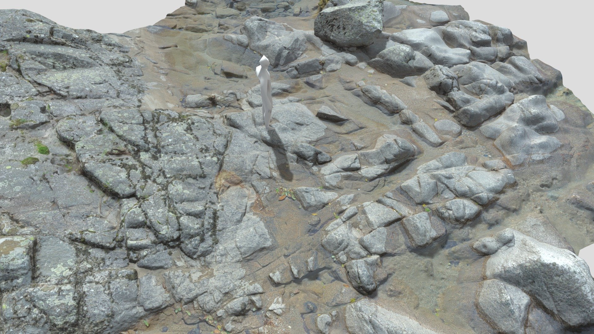 River Cliff Rocks Scan 3d model