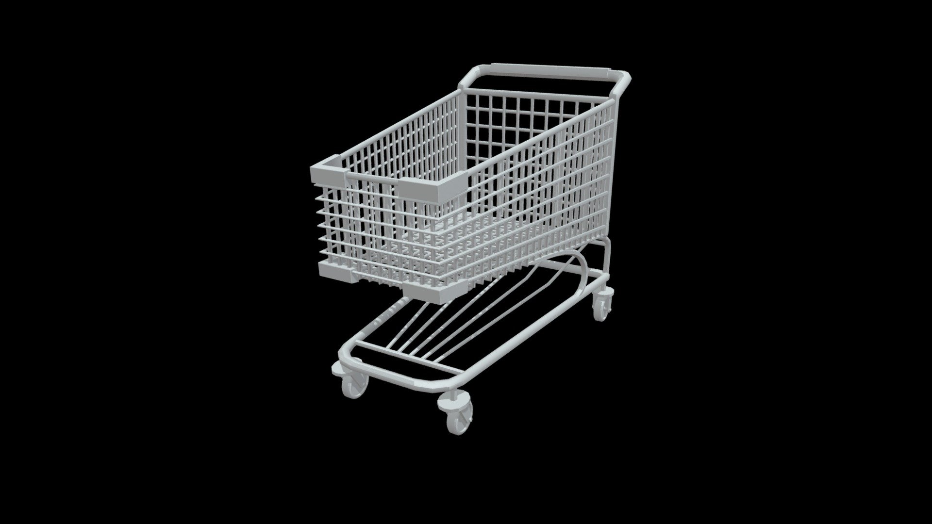 Untextured Shopping Cart 3d model