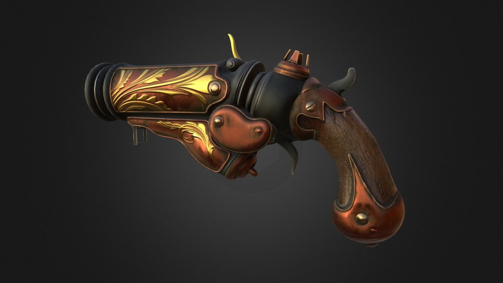 Steampunk Gun 3d model