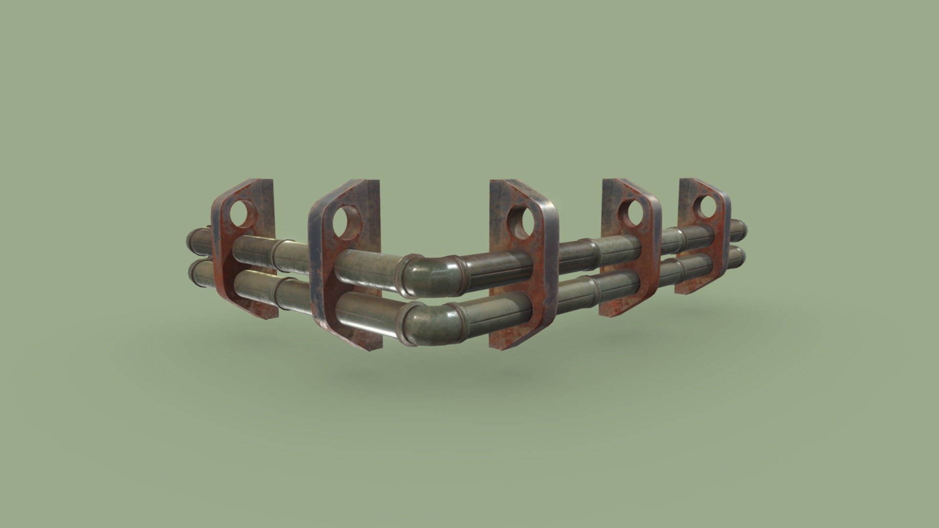 Double Pipe Corner 3d model