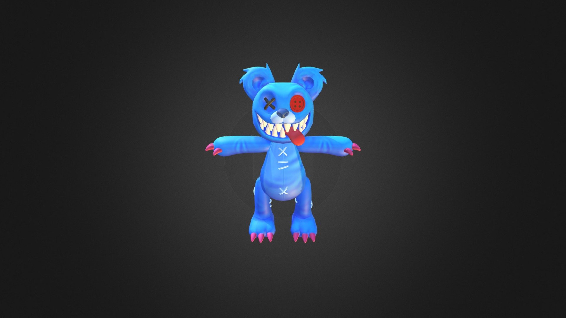 Blue Teddy 3d model