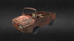 Old USSR Soviet Metal Toy Car LUAZ Scan