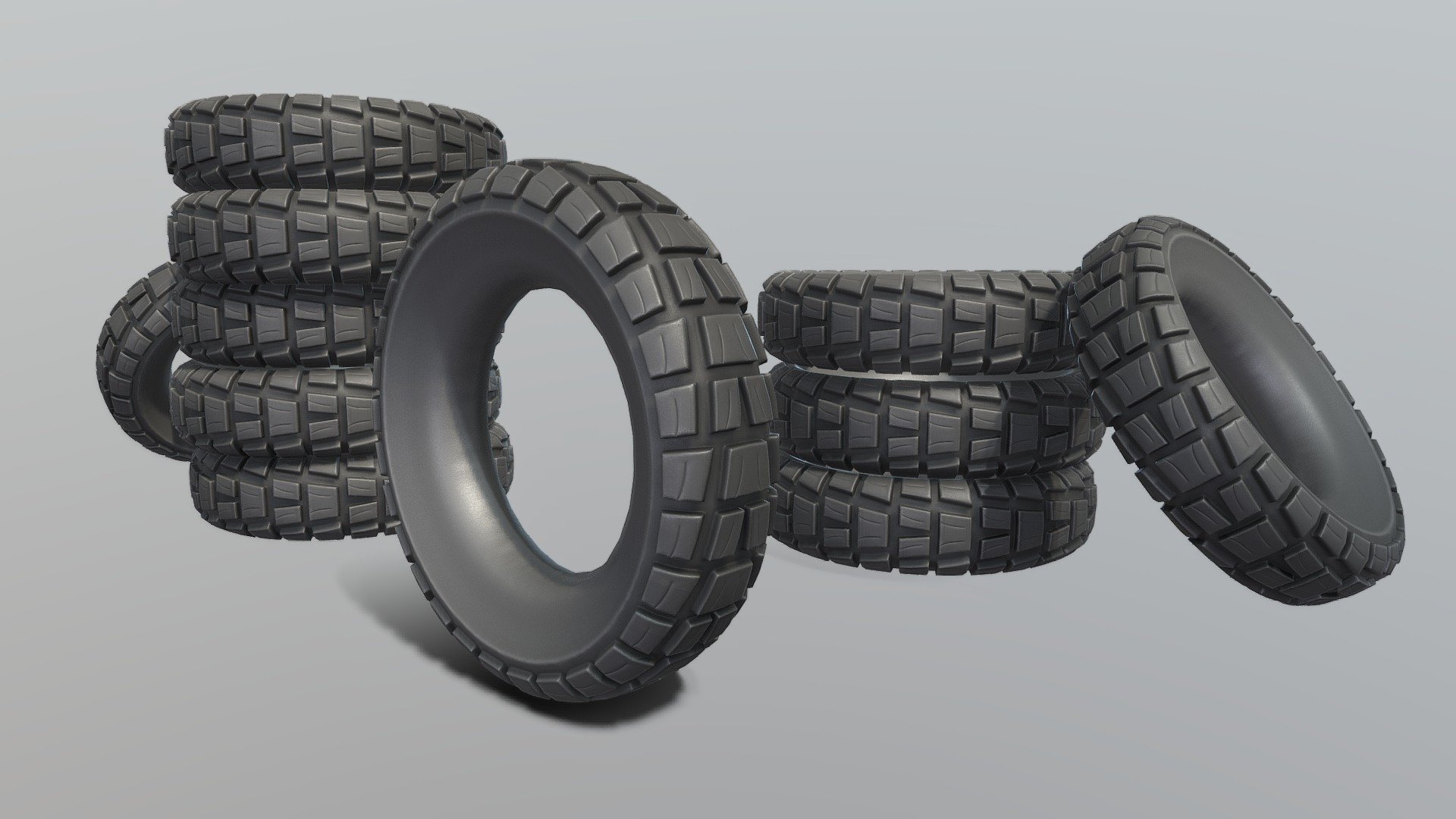 Offroad E-Scooter Wheel (Low-Poly) 3d model