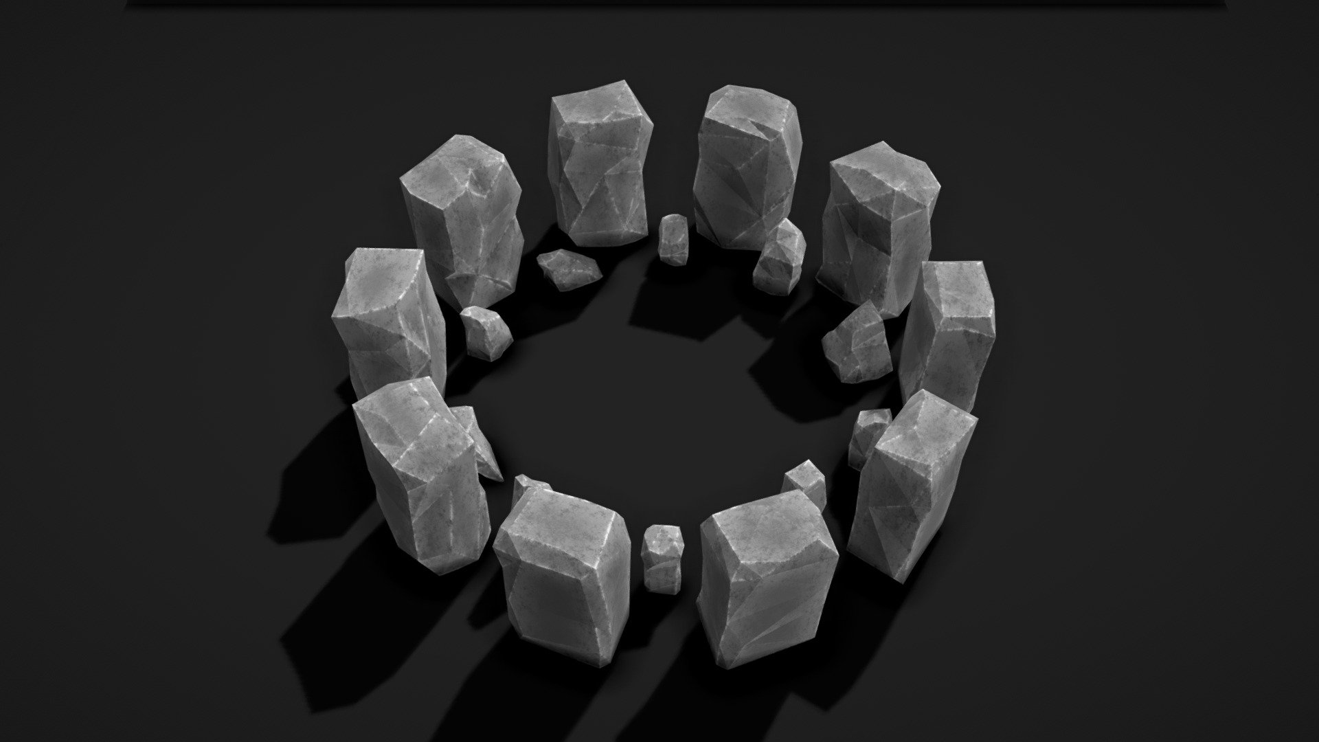 20 Low-poly Stones Pack 3d model