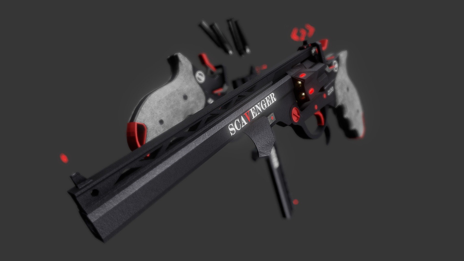 Scavenger M9 Revolver (Concept: Master_Gecko117) 3d model