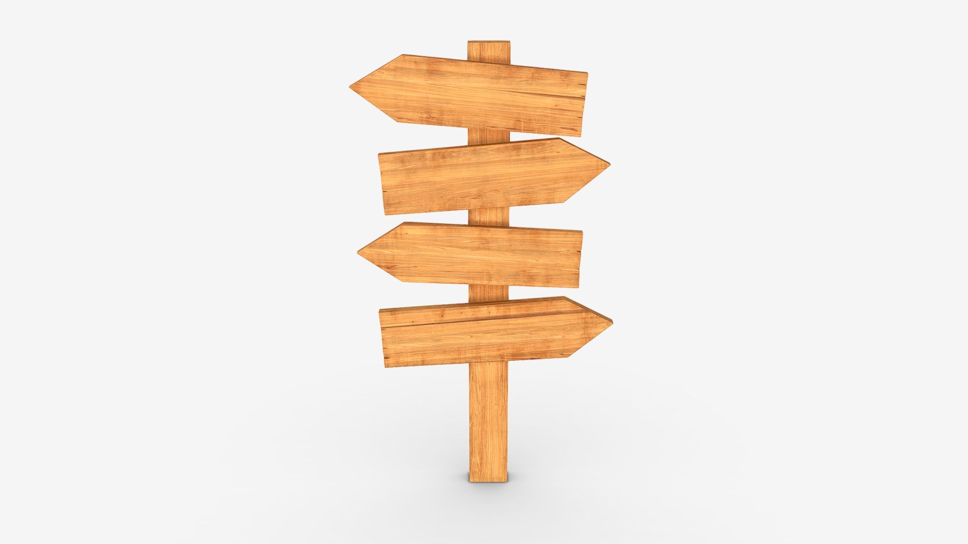 Wooden signboards 02 3d model