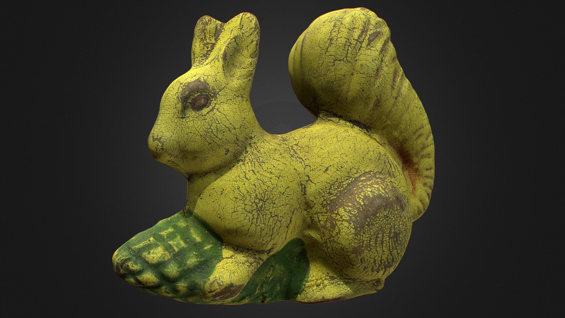 Old USSR Soviet Rubber Toy Squirrel 3d model