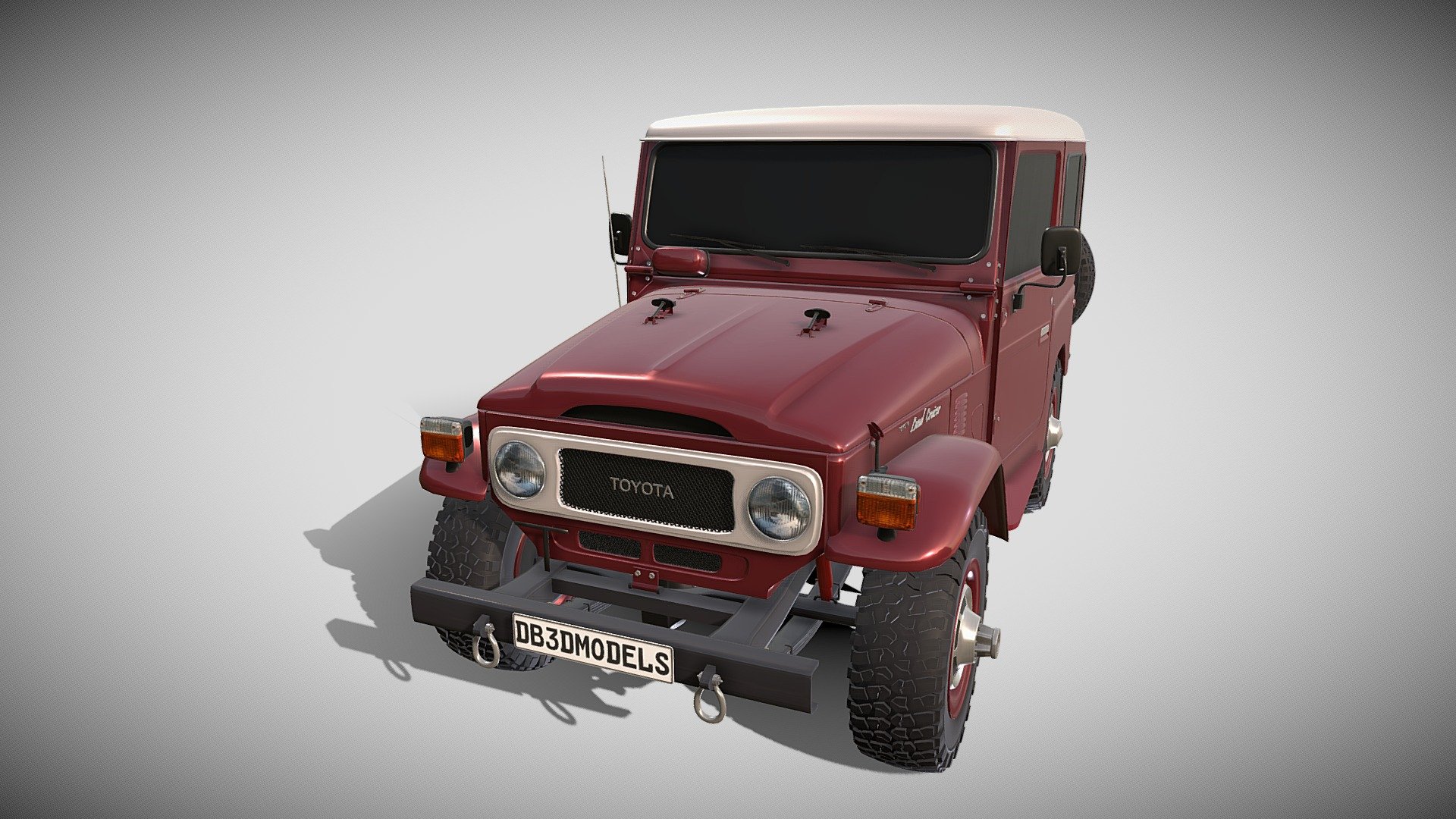 Toyota Land Cruiser FJ 40 Dark Red 3d model