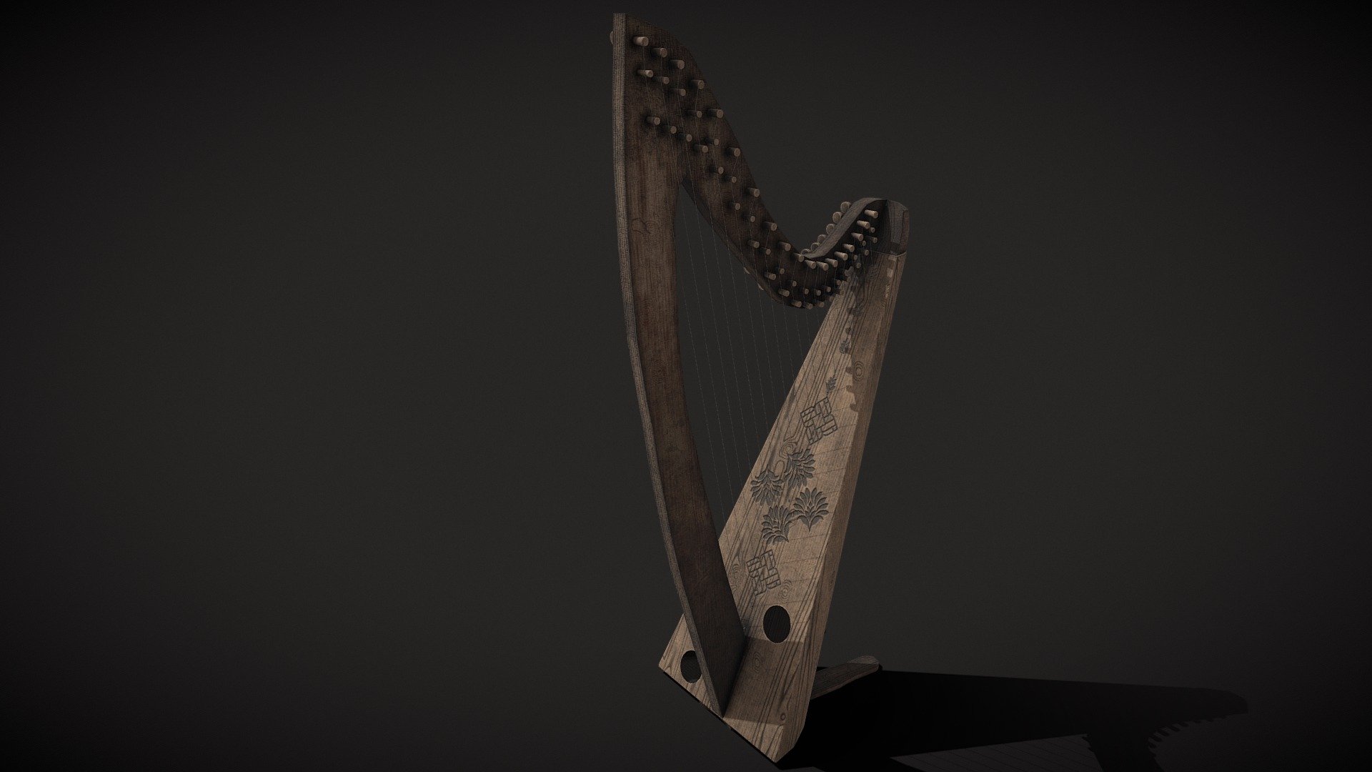 Medieval_Harp_FBX 3d model