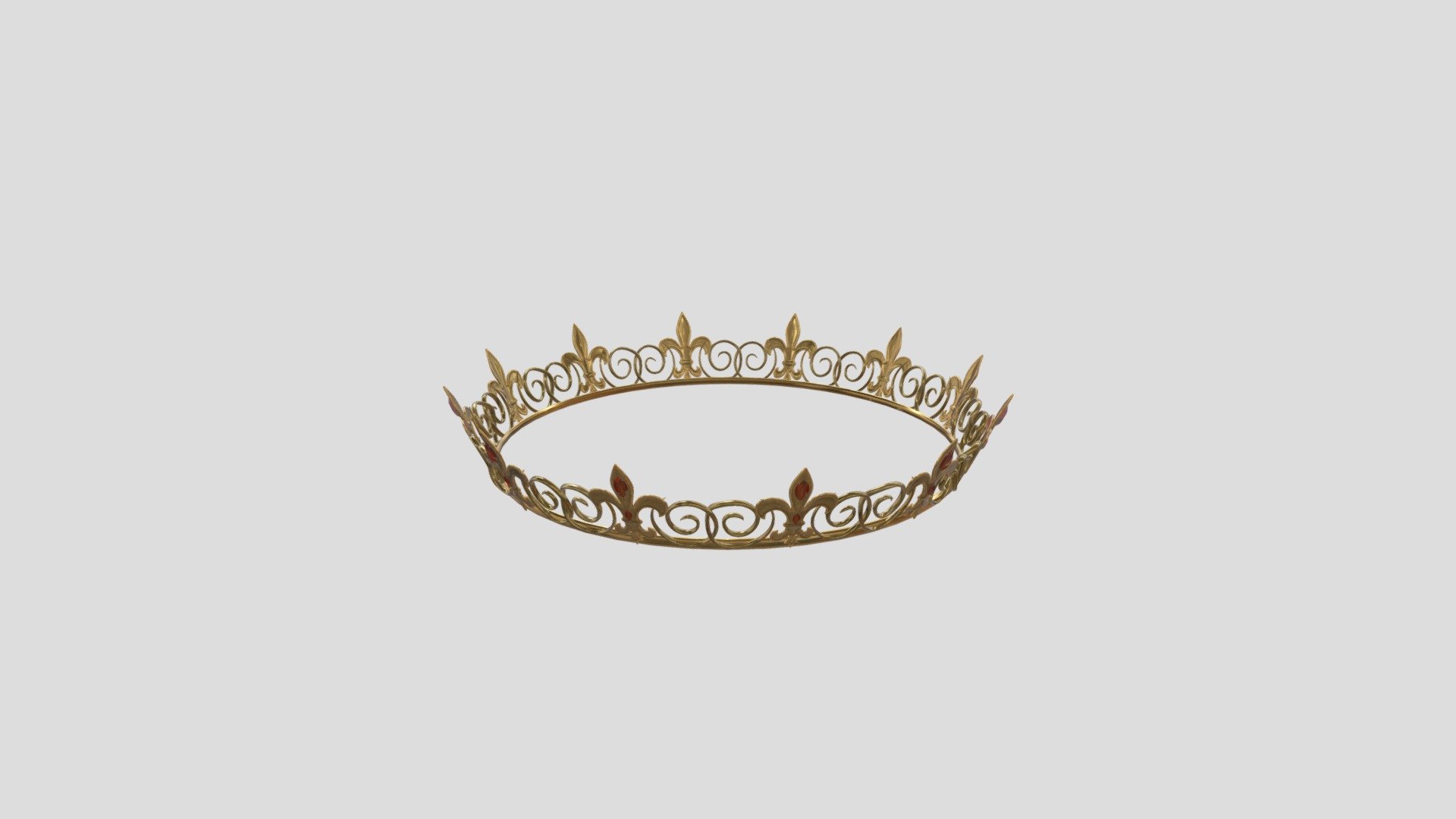 Medieval Crown Game ready Low Poly Game Asset 3d model