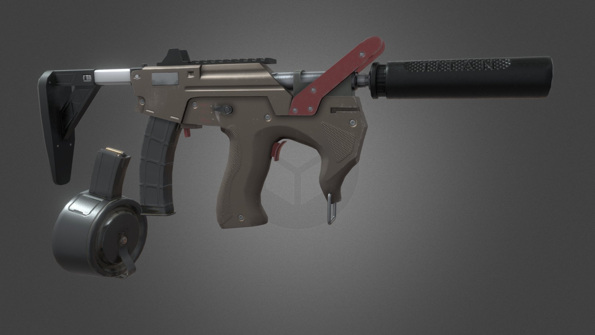 Future submachine-gun 3d model