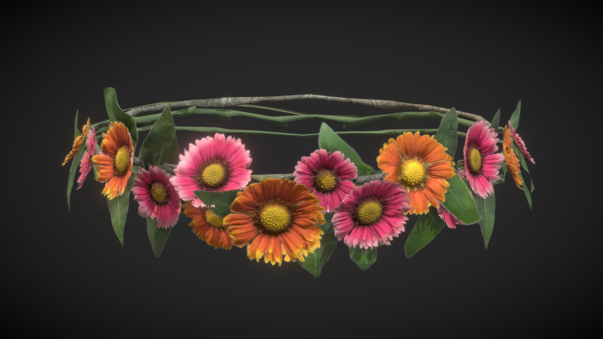 Gerbers Flower Crown 3d model