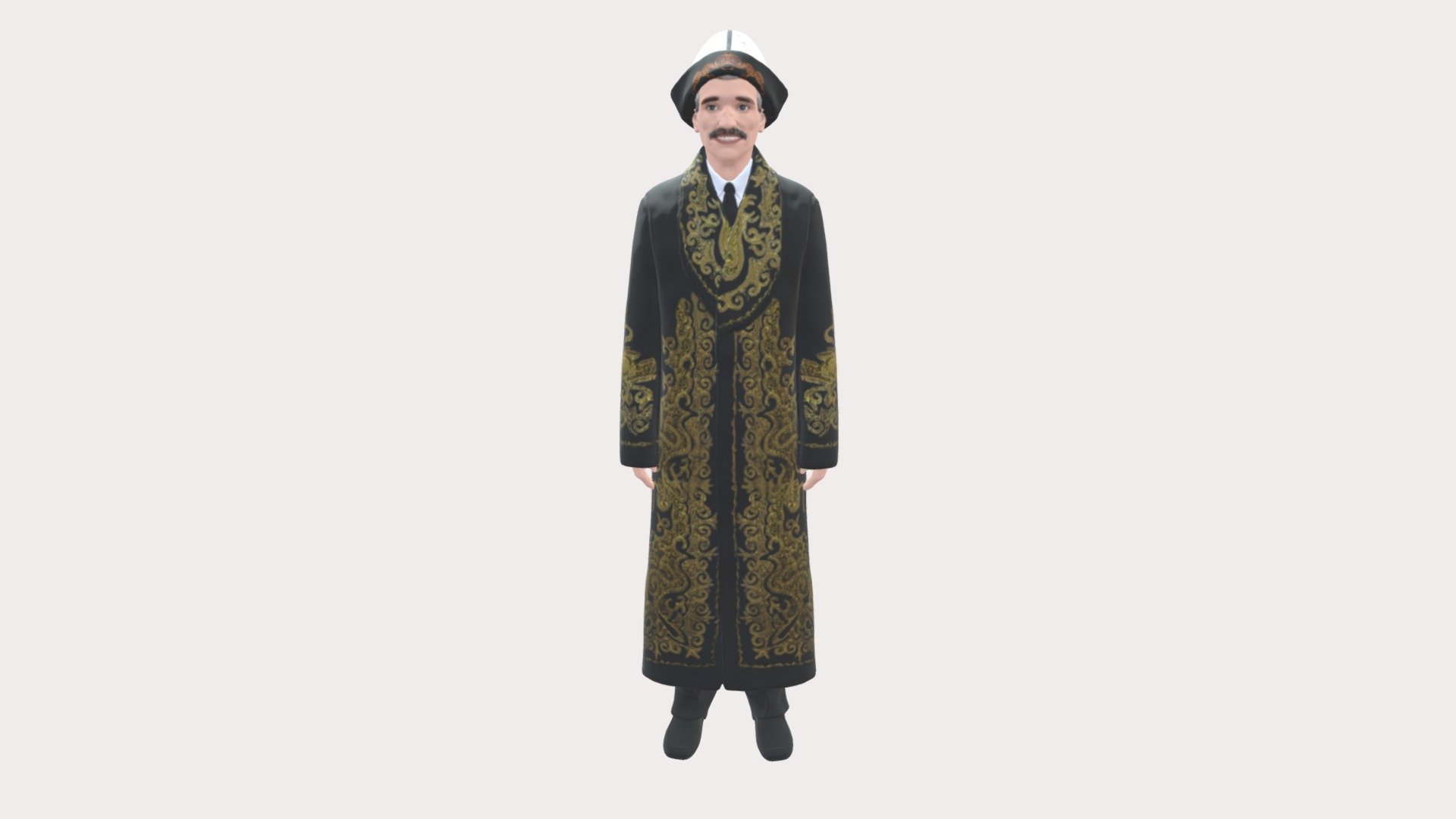 Man in kazak suit 0439 3d model