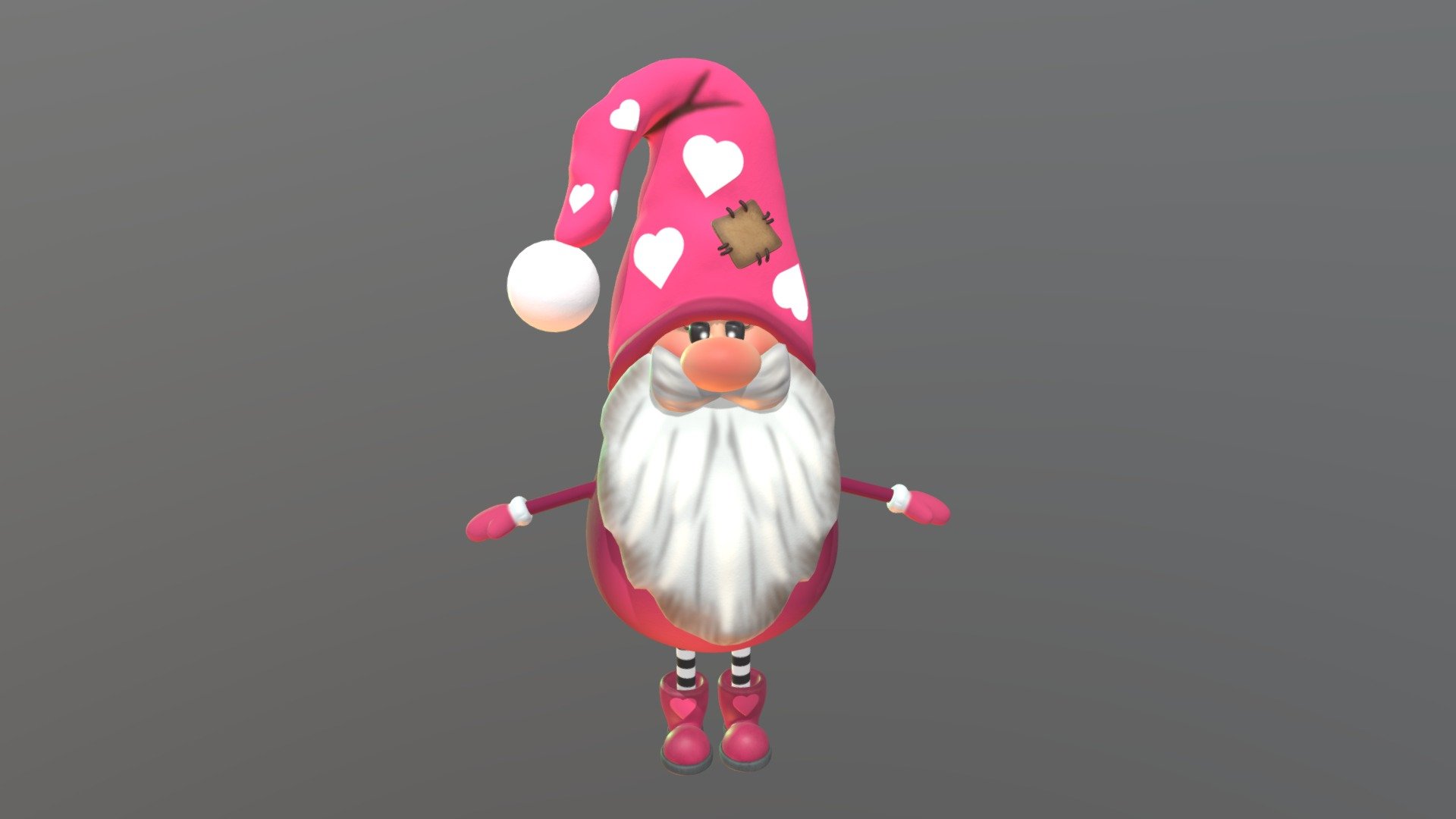 gnome pink 3d model