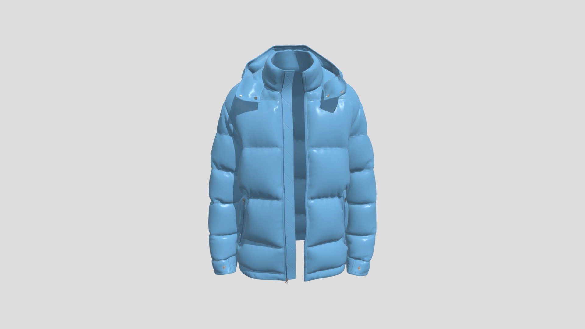 Puffer Jacket Unzipped 3d model