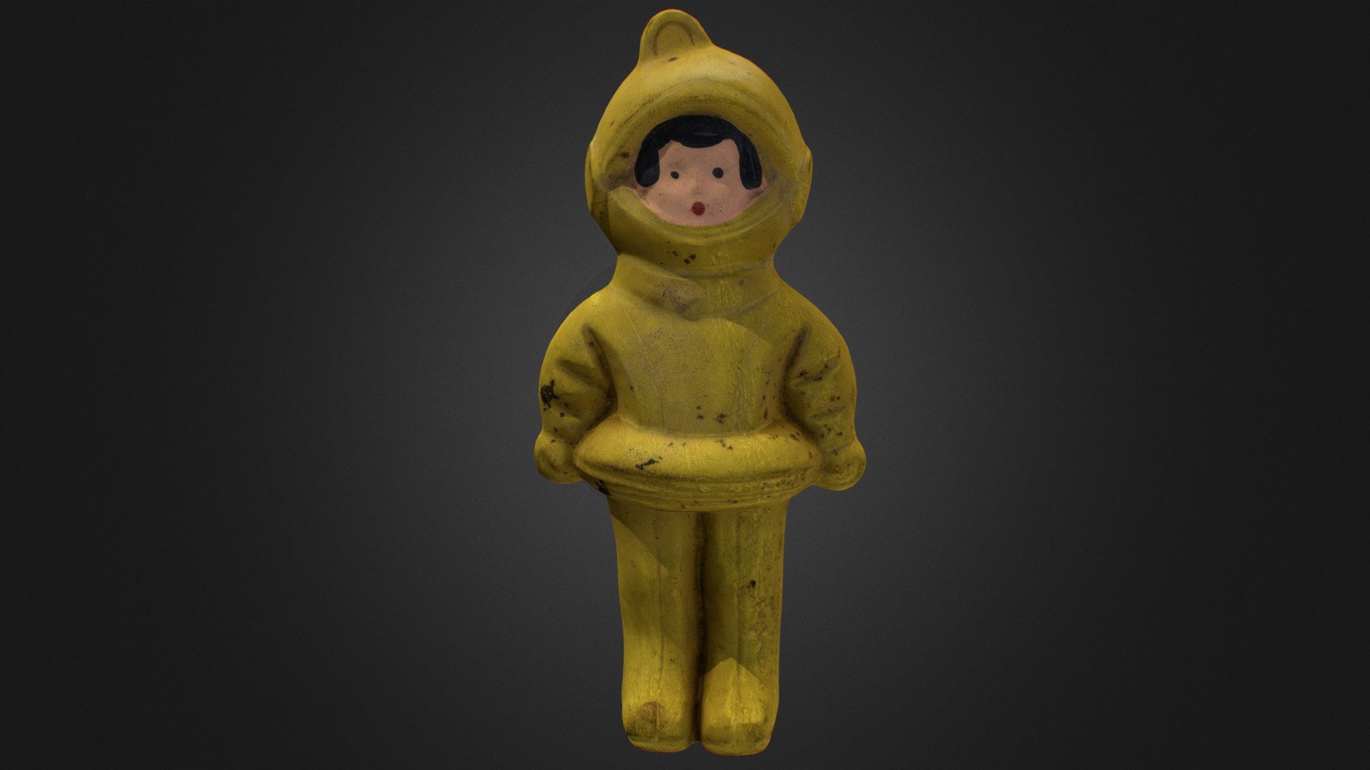 Old USSR Soviet Rubber Toy Astronaut 3d model