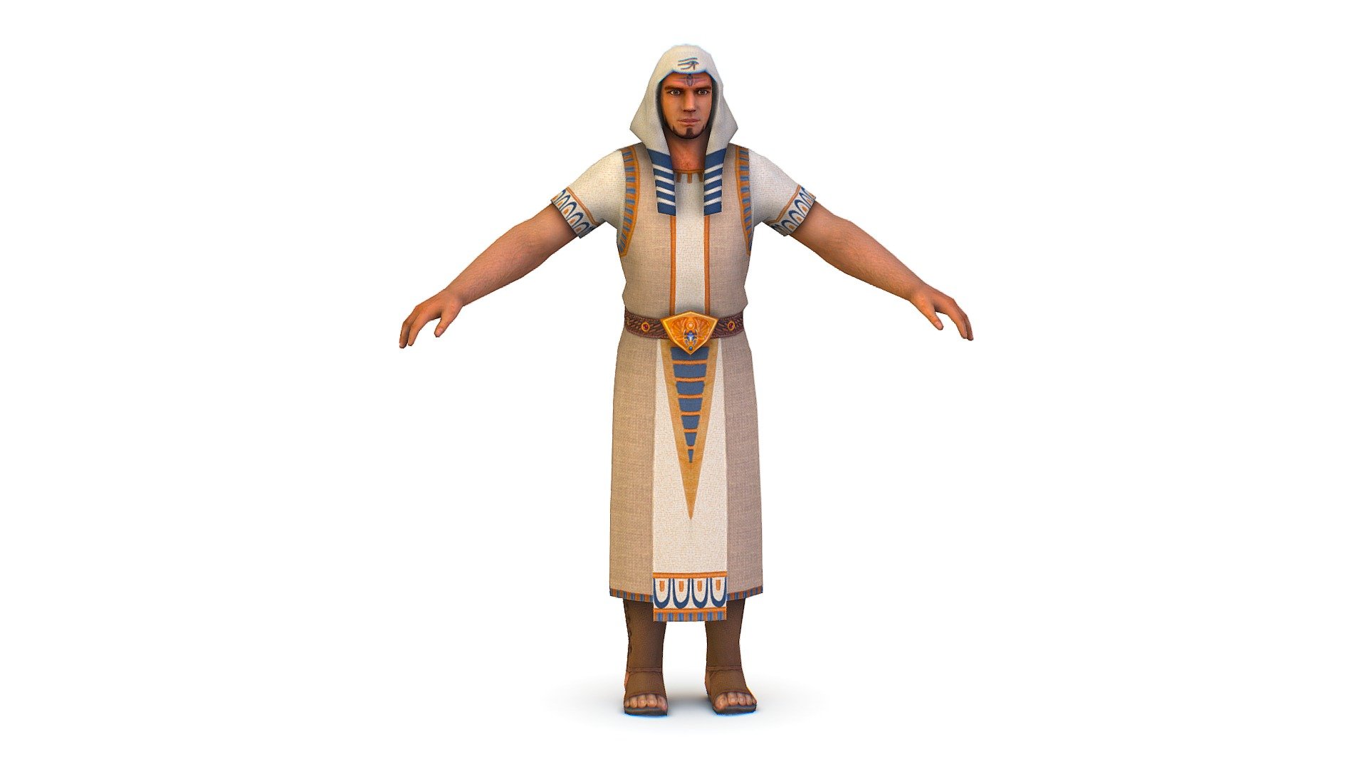 a Young Man Dressed as an Egyptian Pharaoh 3d model