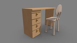 Cartoon wooden desk