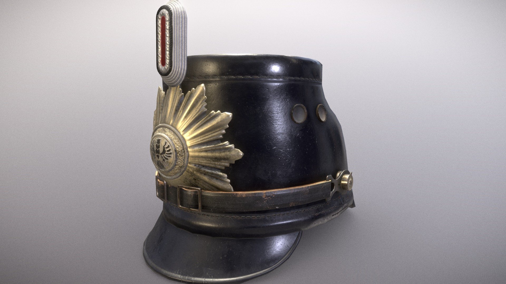 Weimar Republic (Prussian) Polizei shako 3d model