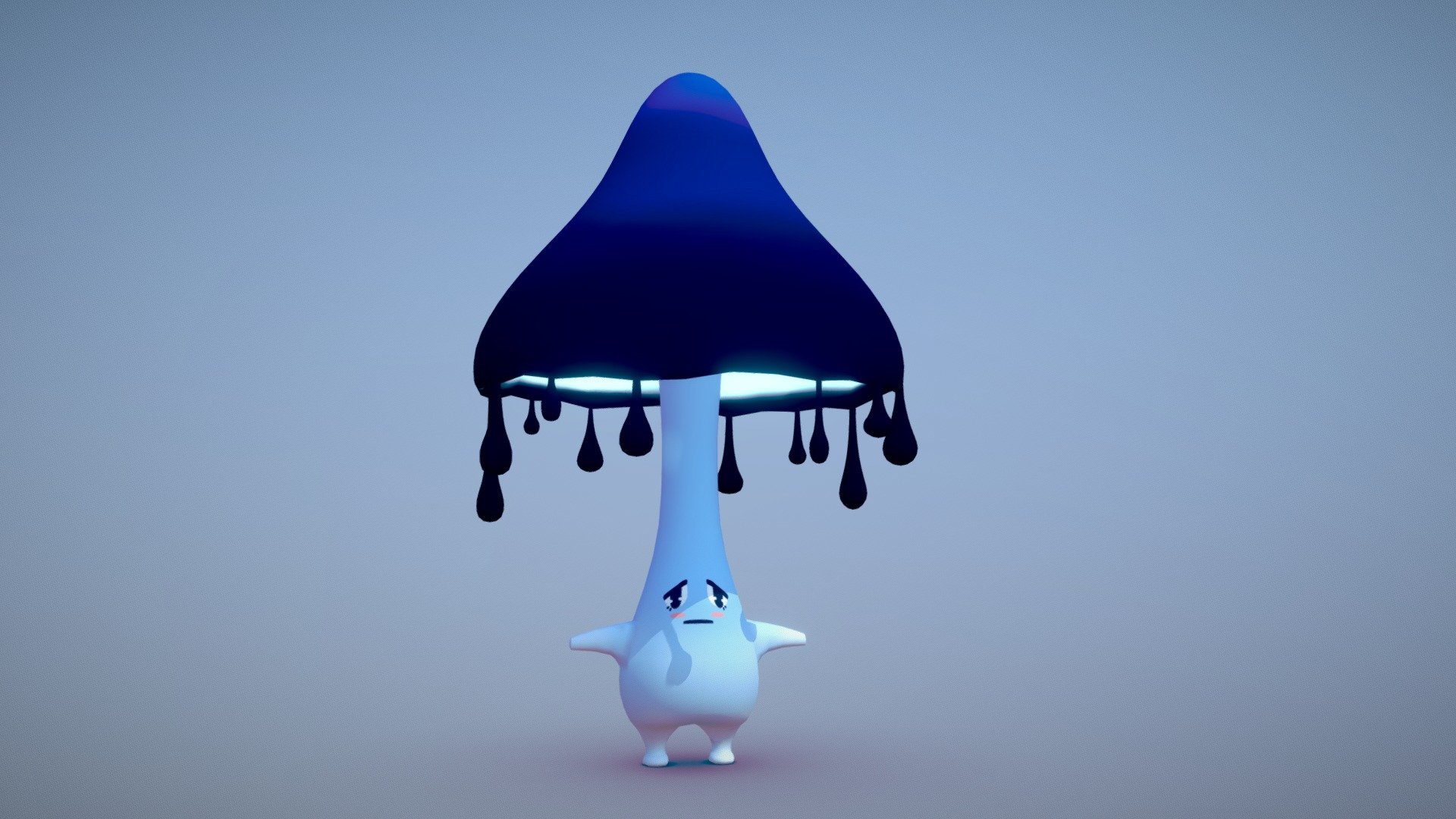 Sad Mushroom 3d model