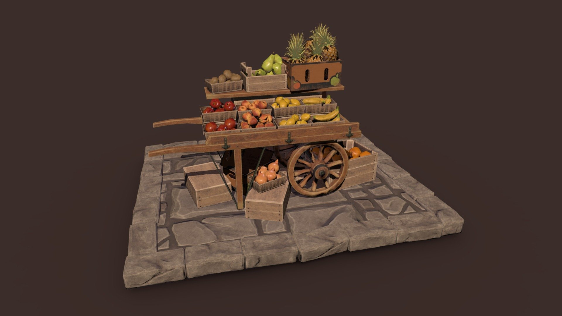 Fruit Cart 3d model