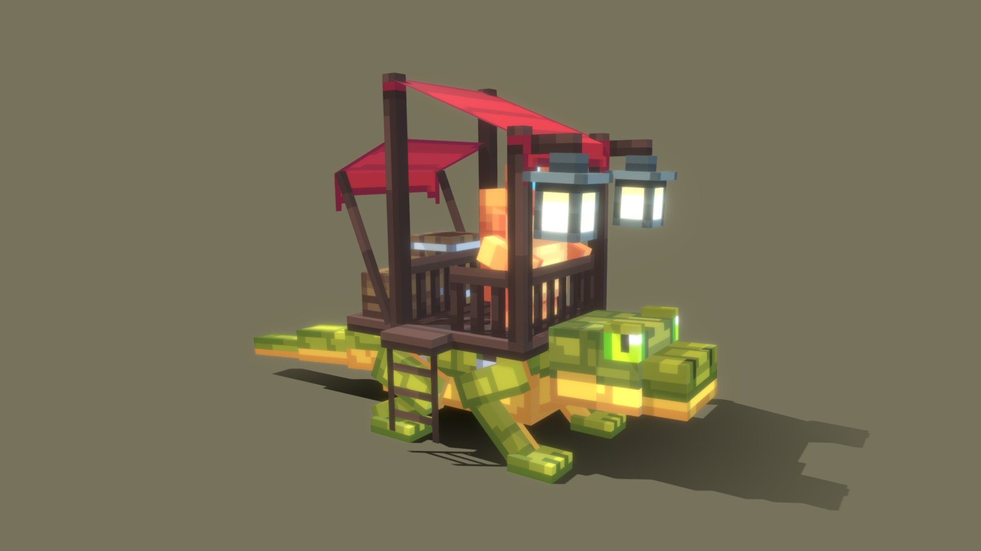 Frog Wagon 3d model